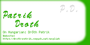 patrik droth business card